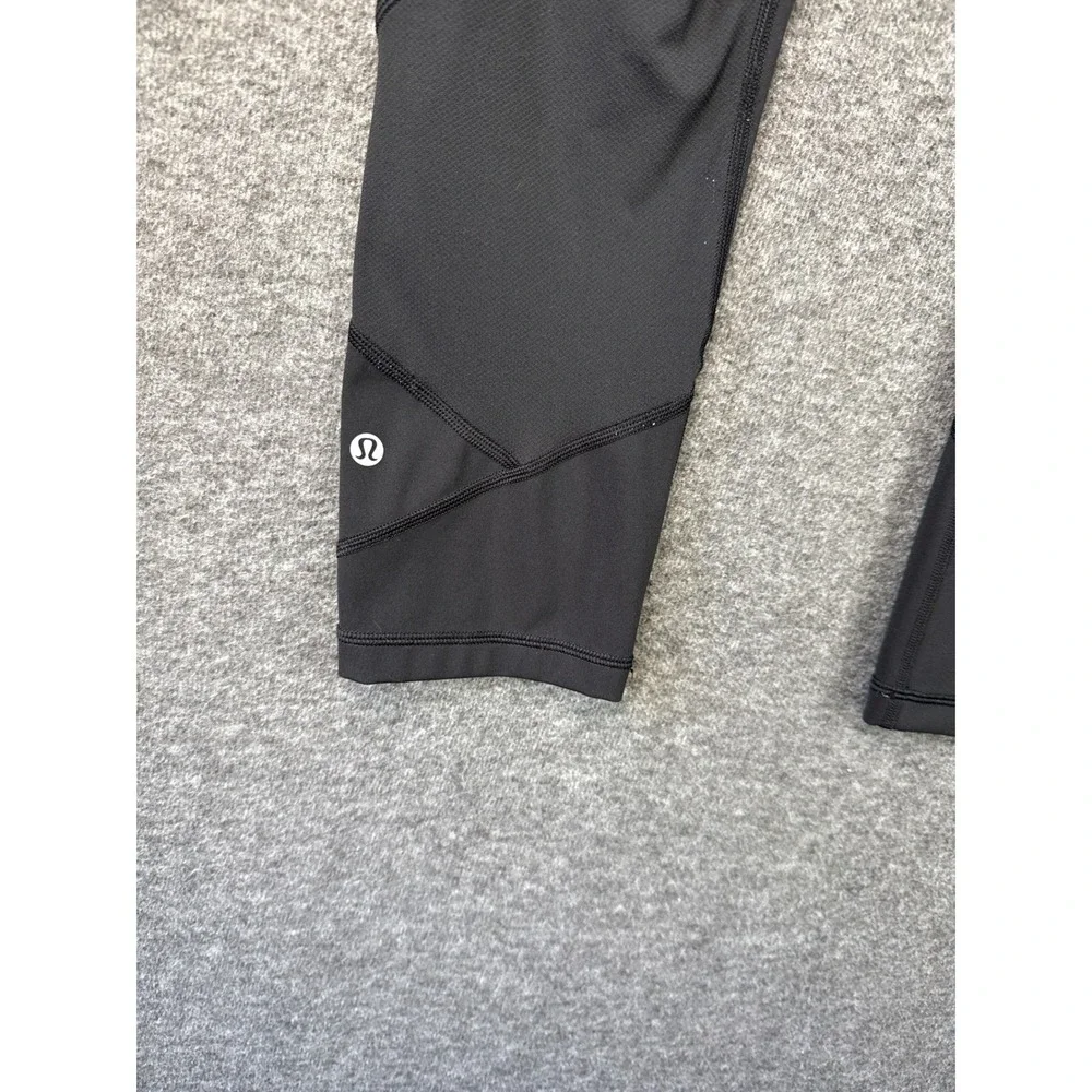 Lululemon Pace Rival Crop 22" Black Leggings Womens Size 8 Pockets High Rise EUC - Picture 3 of 11